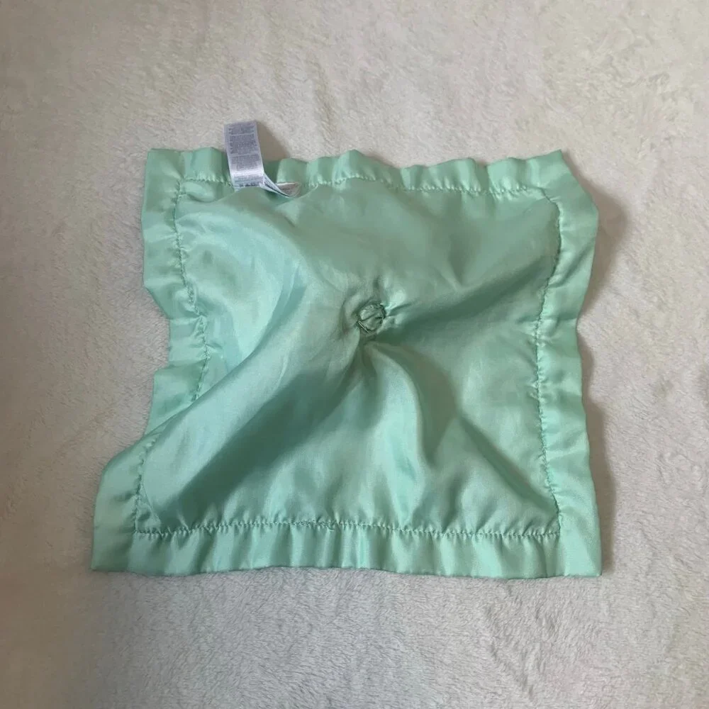 Child of Mine by Carters Lamb Security Blanket White Mint Green Star Plush Lovey